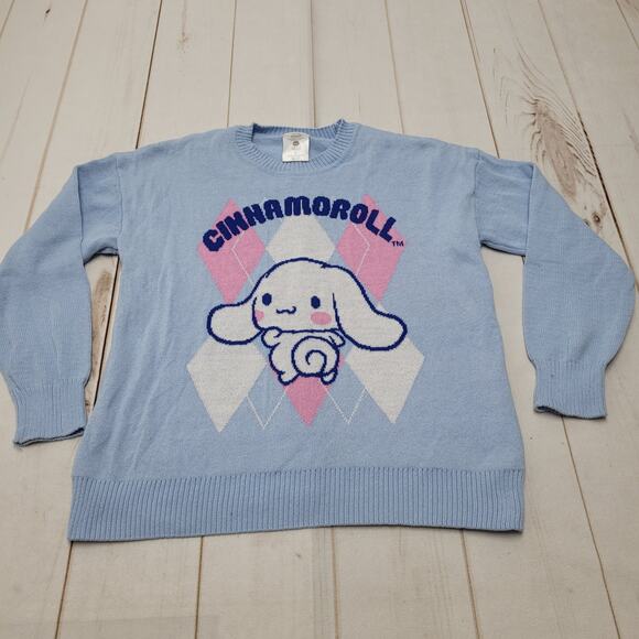 Sanrio Cinnamoroll log swetaer argyle blue bunny - Picture 1 of 7